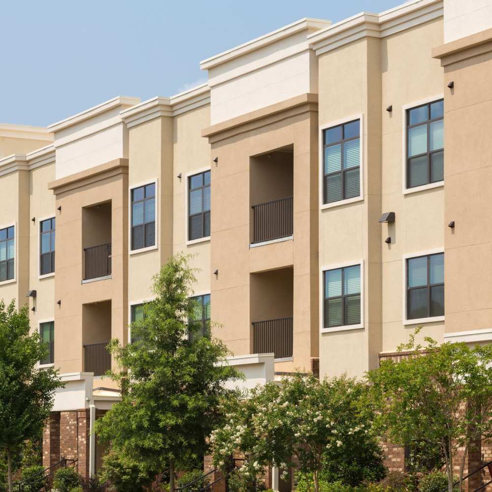 Apartment buildings at Terraces at Suwanee Gateway in Suwanee, Georgia