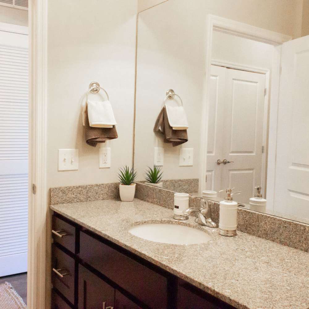 Bathroom at Warrick Trail Apartments in Newburgh, Indiana