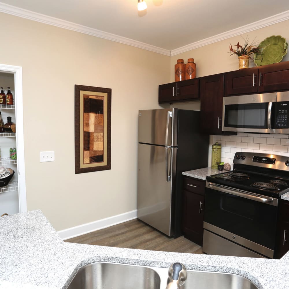 Kitchen at Warrick Trail Apartments in Newburgh, Indiana
