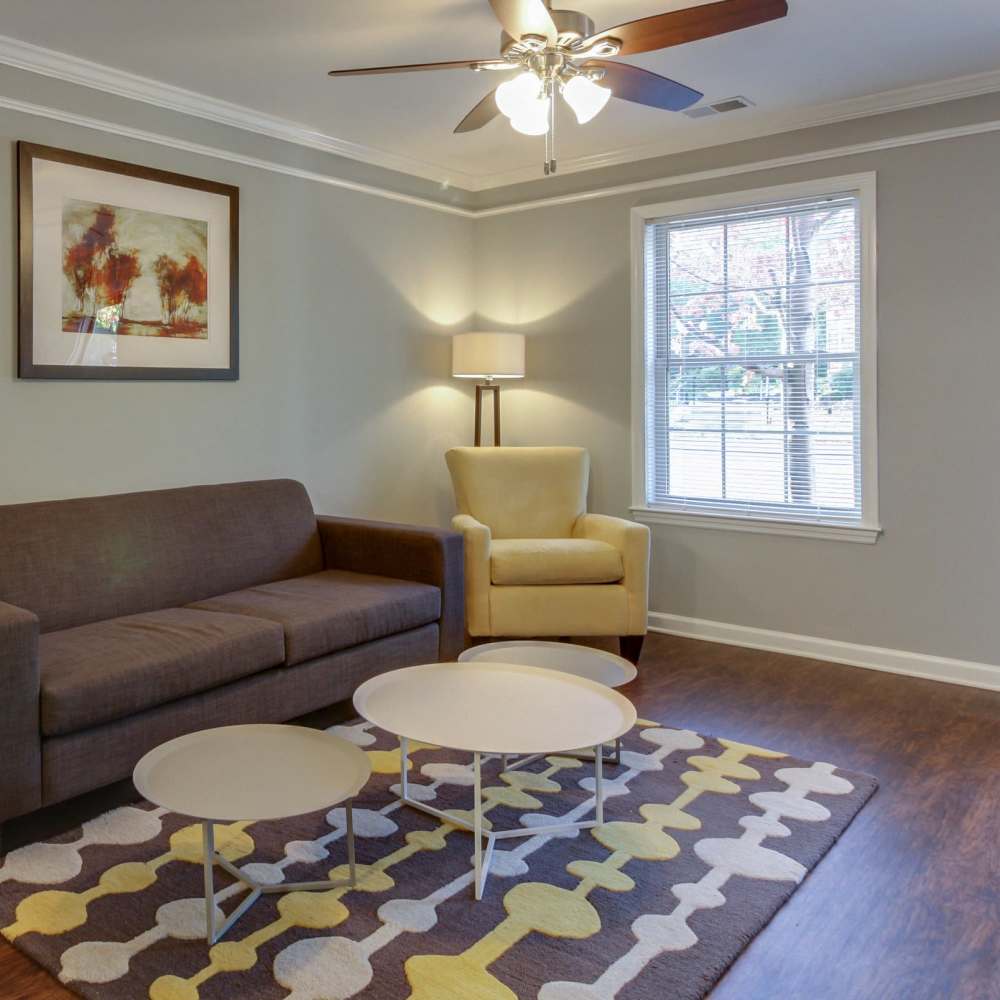 Living room with couch at Davenport Condominiums in Nashville, Tennessee