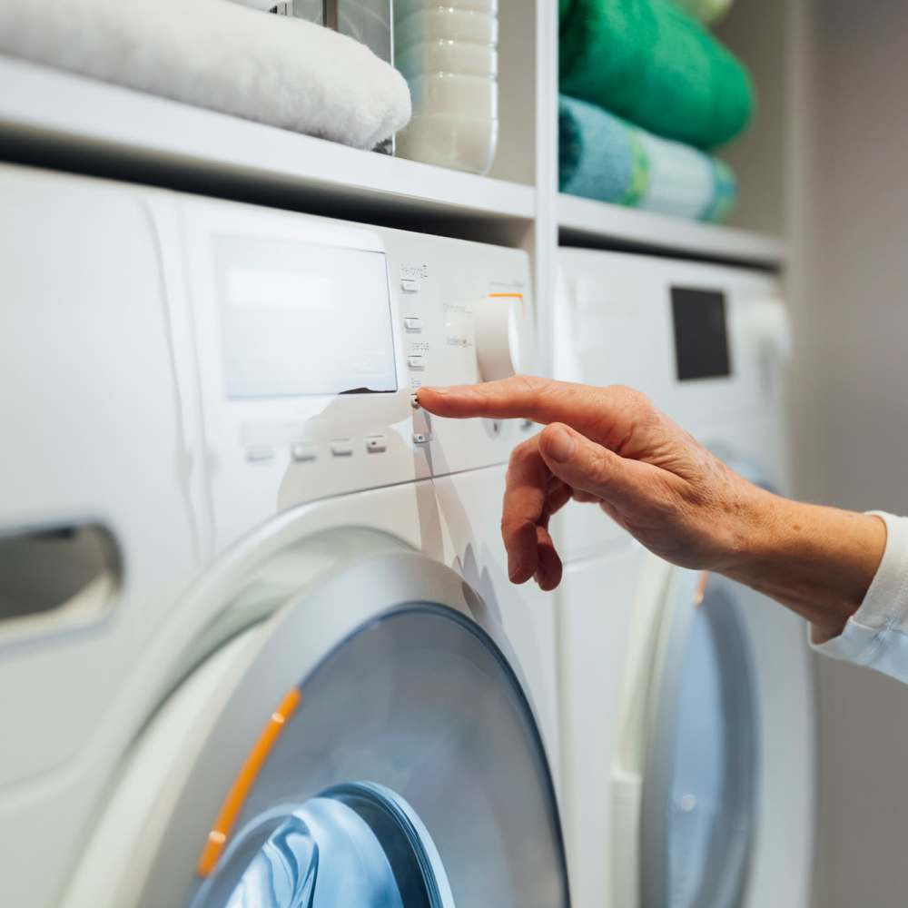 Laundry area at Pomeroy Apartments in Meriden, Connecticut