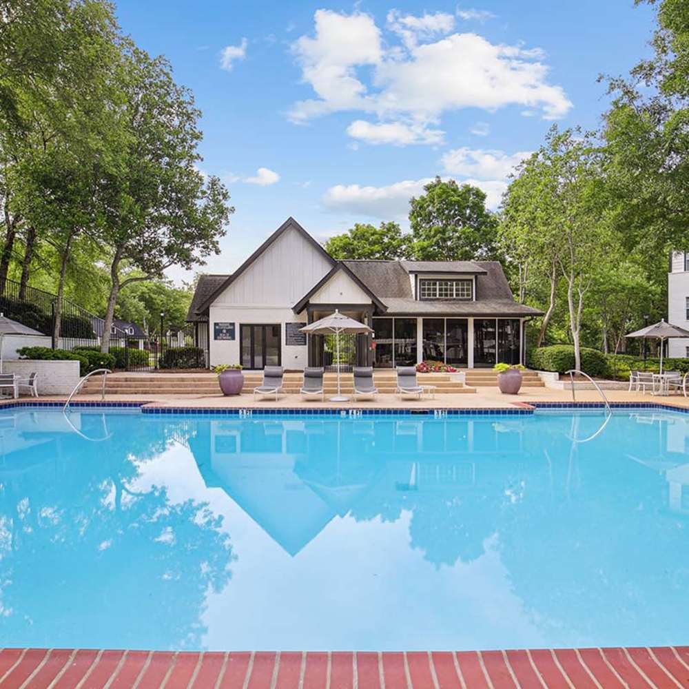 Sparkling swimming pool at Grande Oaks in Roswell, Georgia 