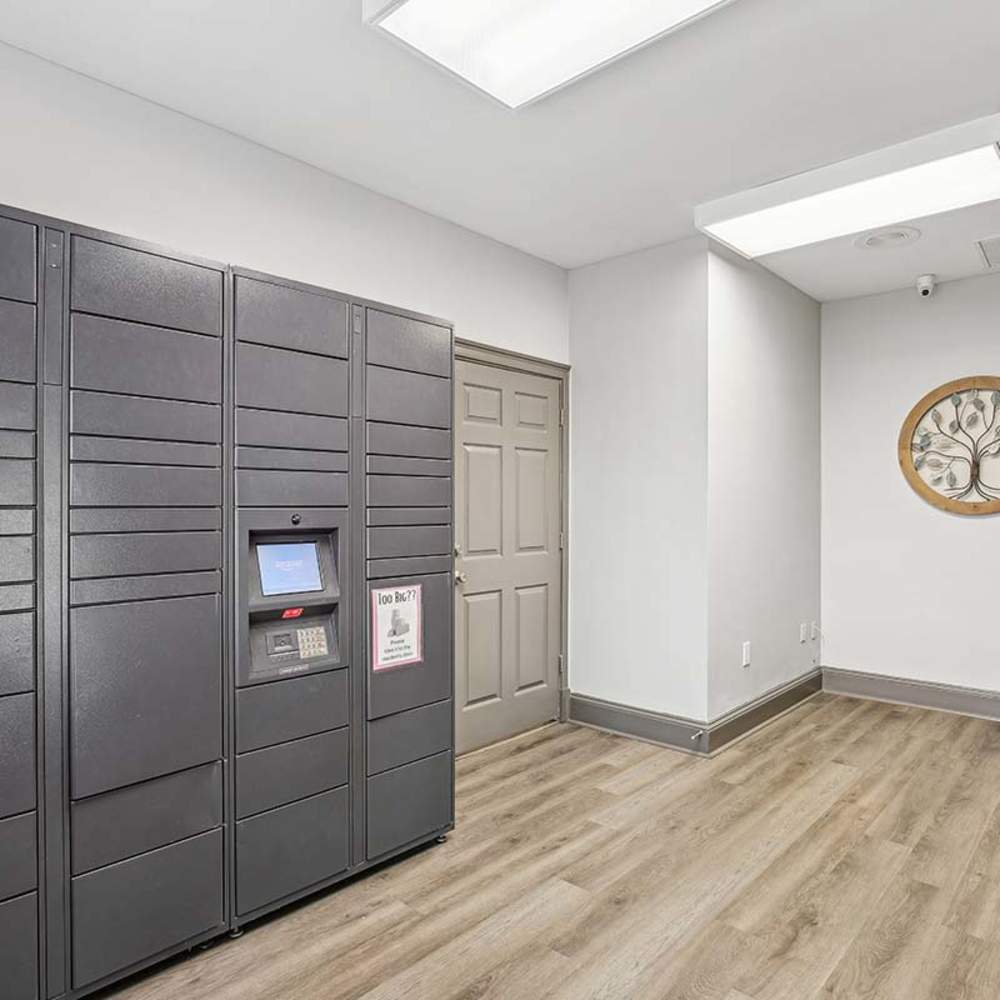 Community package lockers  at Grande Oaks in Roswell, Georgia
