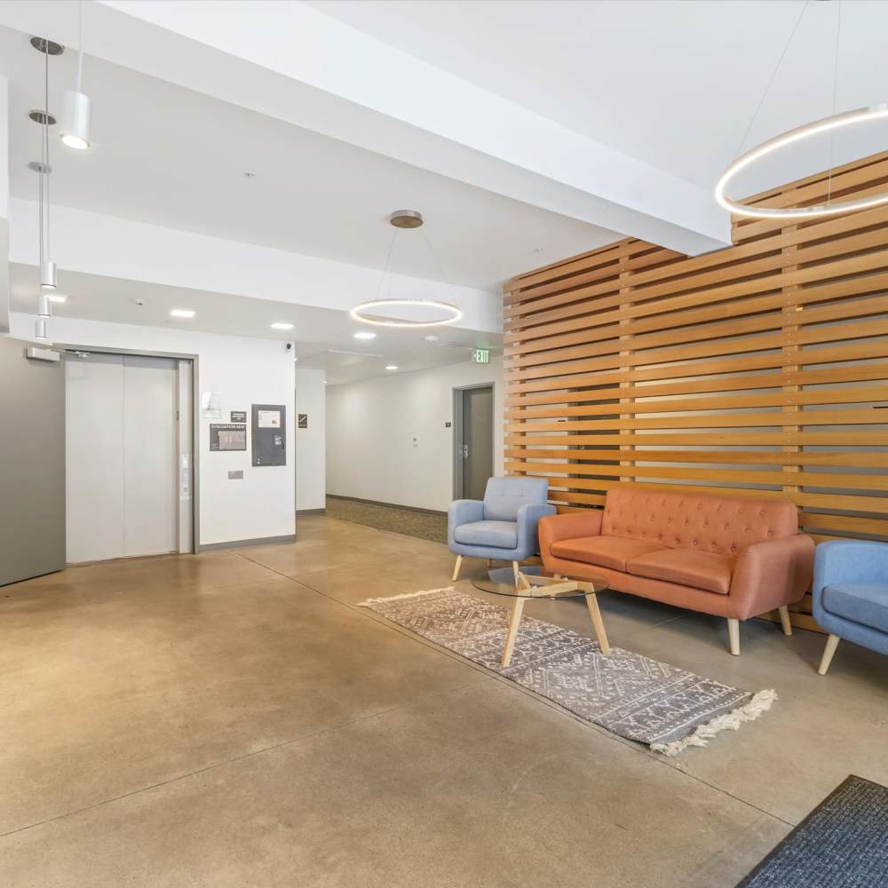 Apartment lobby at Koz on 13th in Portland, Oregon