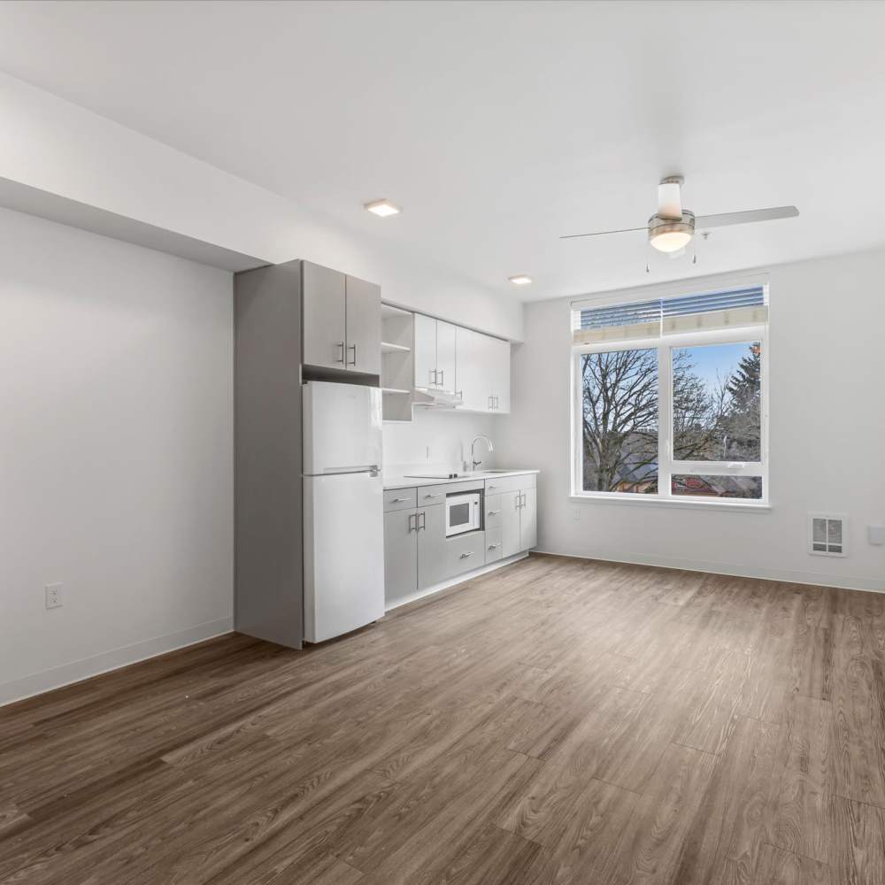 Empty model apartment at Koz on 13th in Portland, Oregon