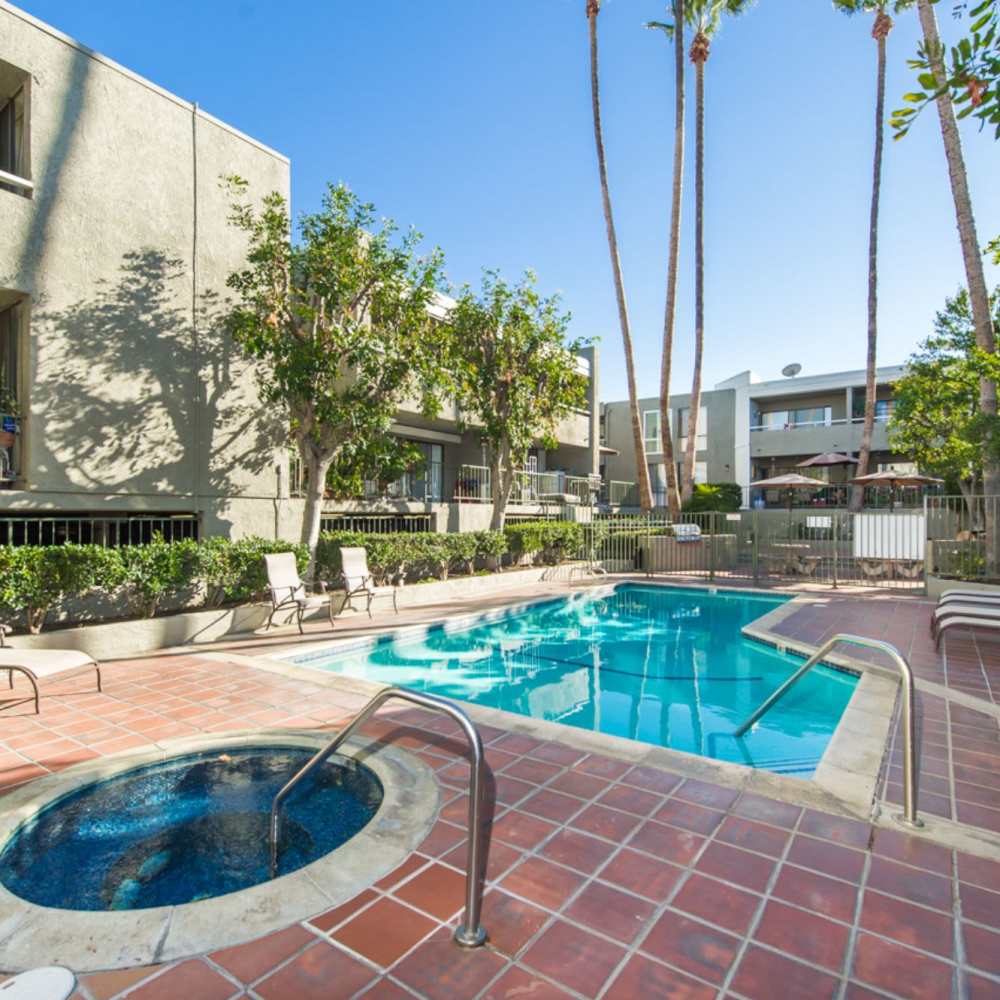 High-end swimming pool at Encino Crest Apartments in Encino, California