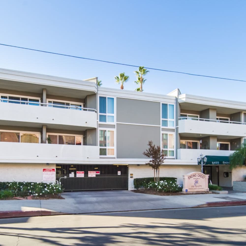 Exterior of the apartment at Encino Crest Apartments in Encino, California