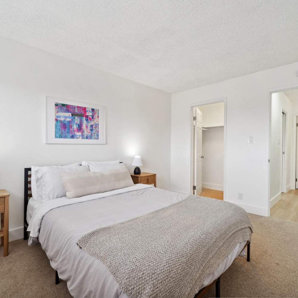 white bedroom at Del Coronado in Alameda, California