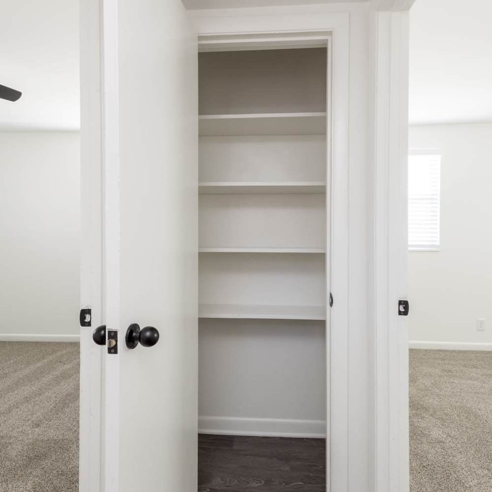 Closet with built-in shelving at New Village At Hermitage in Hermitage, Tennessee