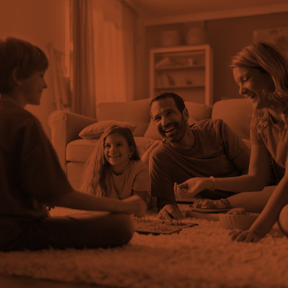 Family enjoying their home at a Drucker + Falk property