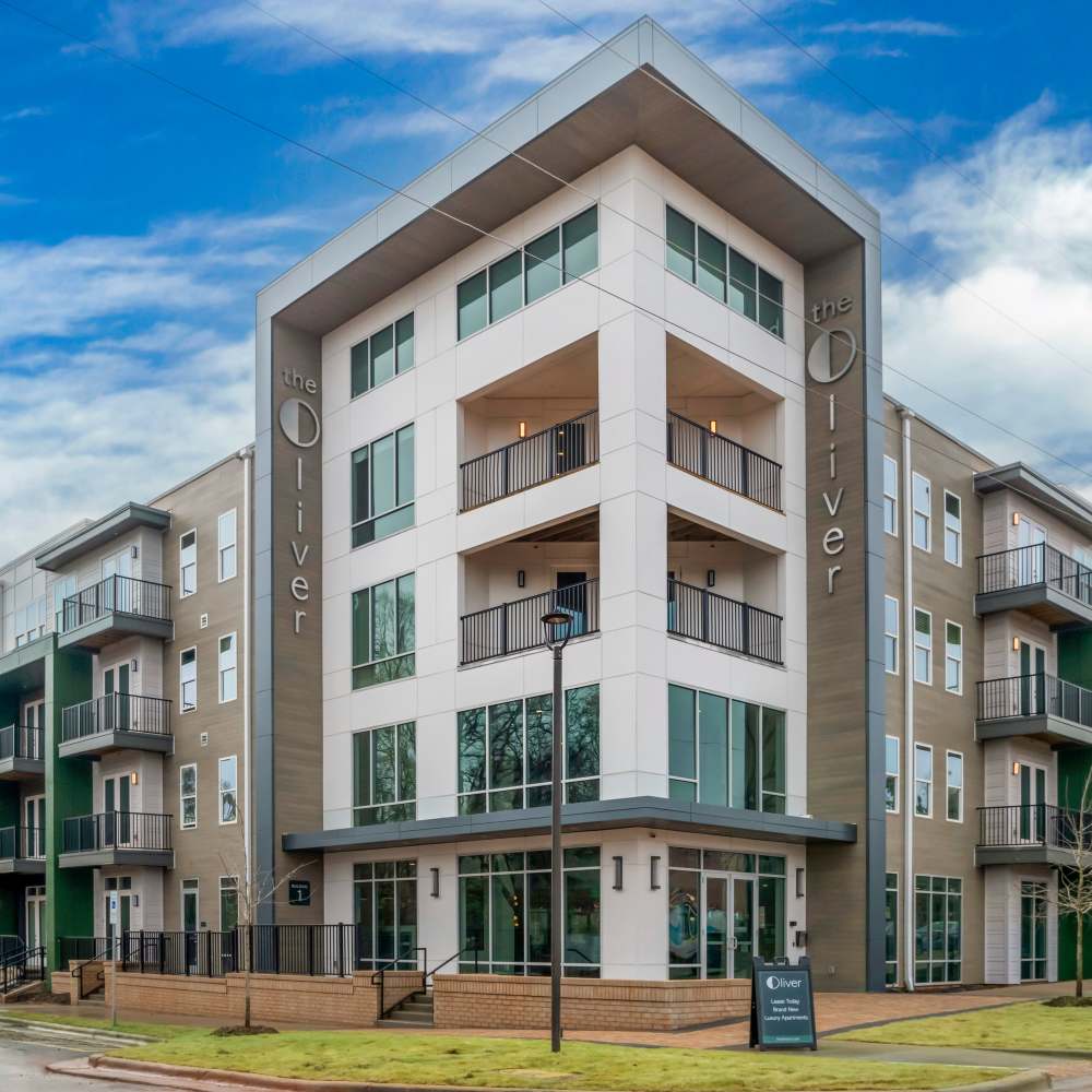 Apartment exterior at The Oliver in Charlotte, North Carolina