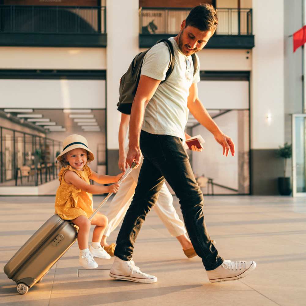 Employees of Southwood Realty walking through the airport