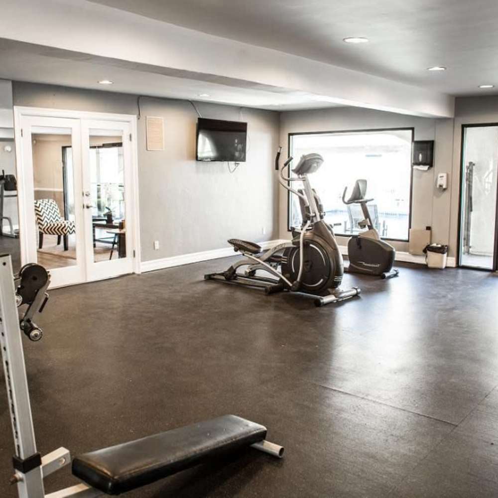 State-of-art fitness center at Park Terrace in Reseda, California, 