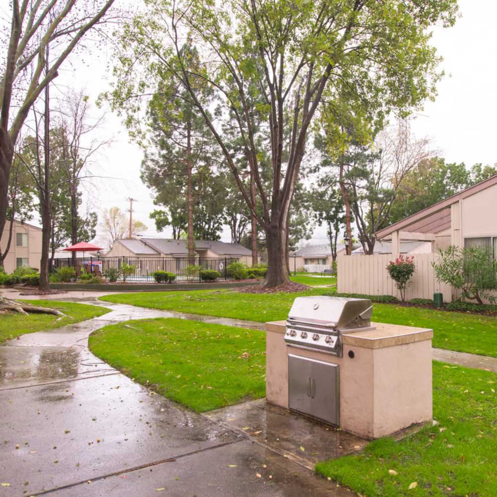 Barbecue grill for the resident at Village Green Apartments in San Jose, California