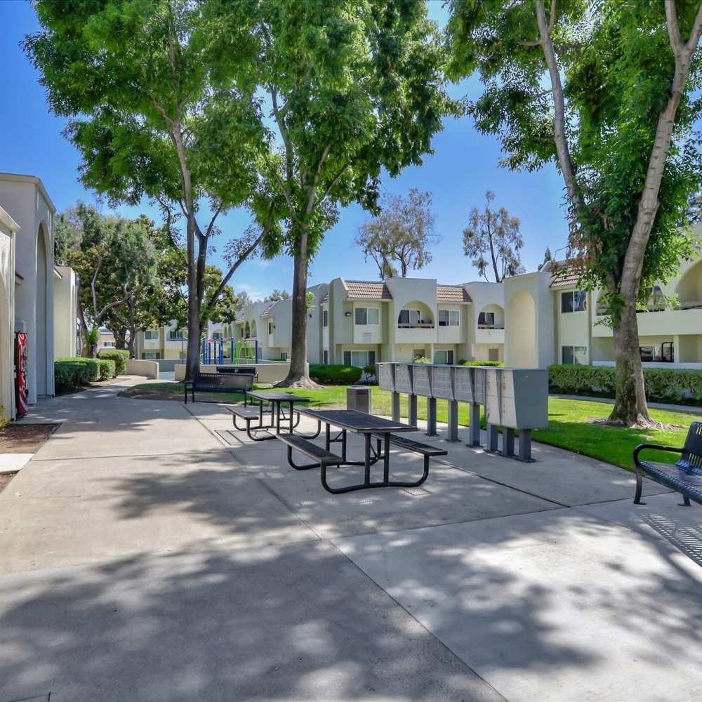 Outdoor seating area at San Jose Greens in San Jose, California,