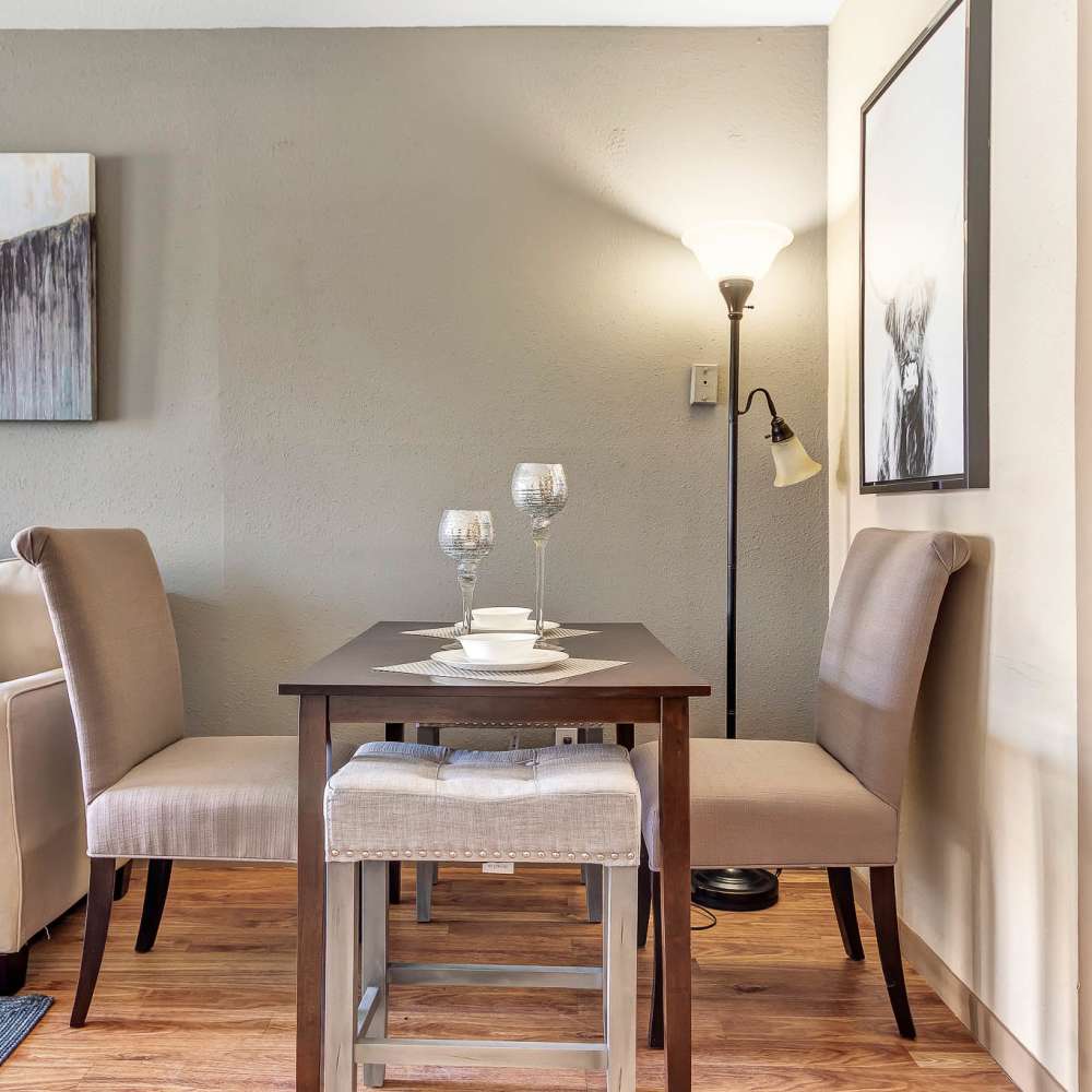 Dining area at The Grand 1501 in College Station, Texas