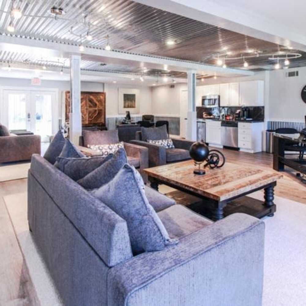  Clubhouse with multiple seating at The Grand 1501 in College Station, Texas
