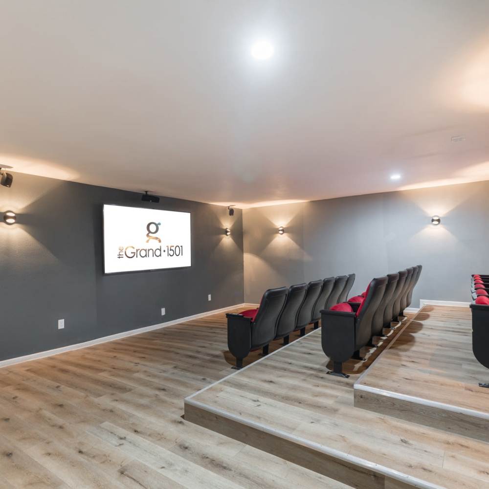 Theatre room at The Grand 1501 in College Station, Texas
