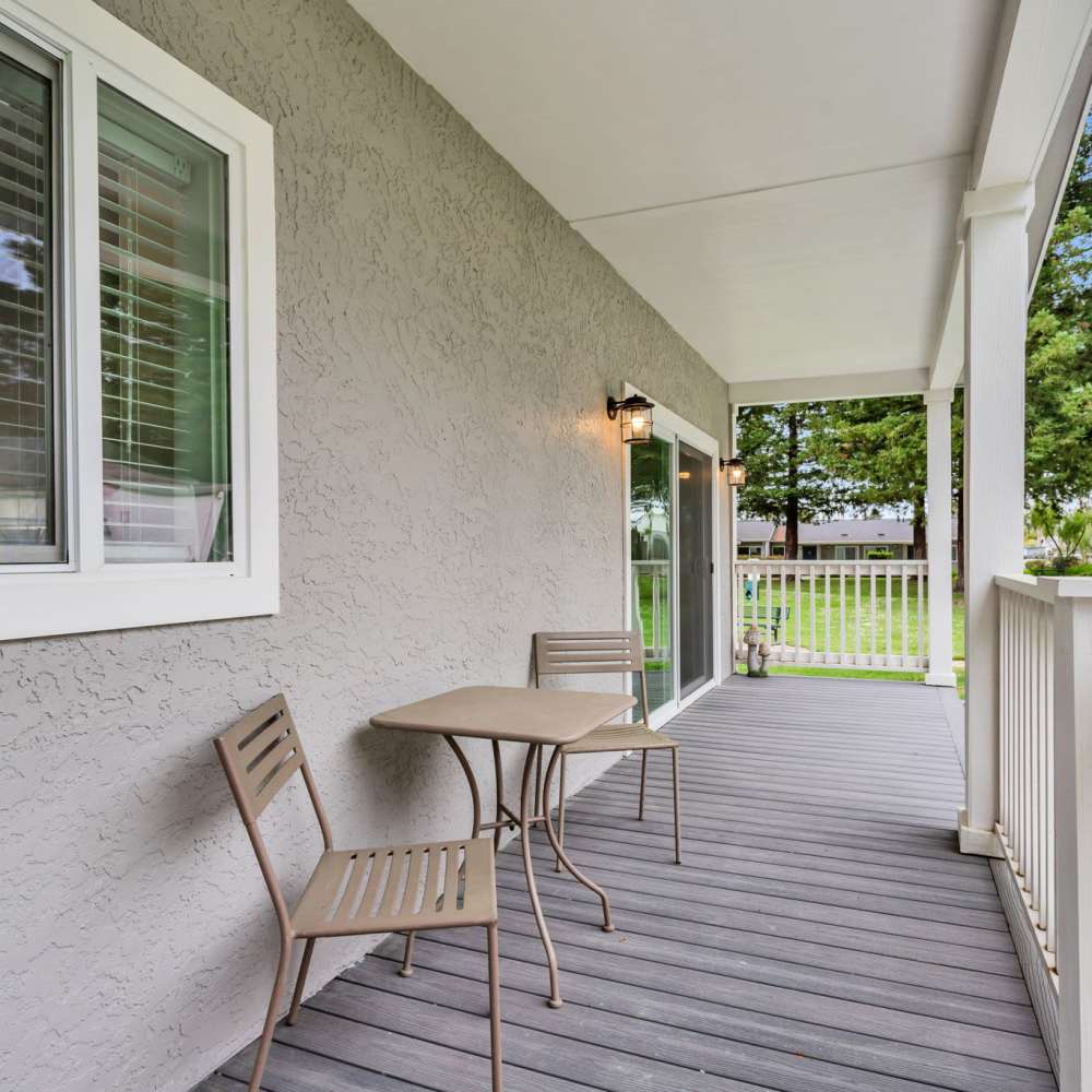 Porch attached to unit at Capitola Gardens in Capitola, California, 