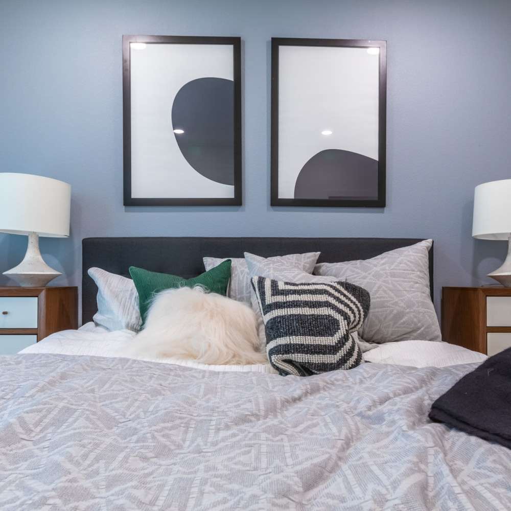 Bedroom in a home at The Fields in Milpitas, California