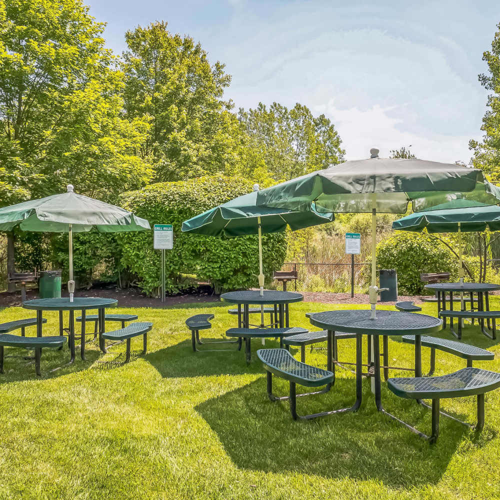Picnic area at Riverbend at Wappingers Falls in Wappingers Falls, New York