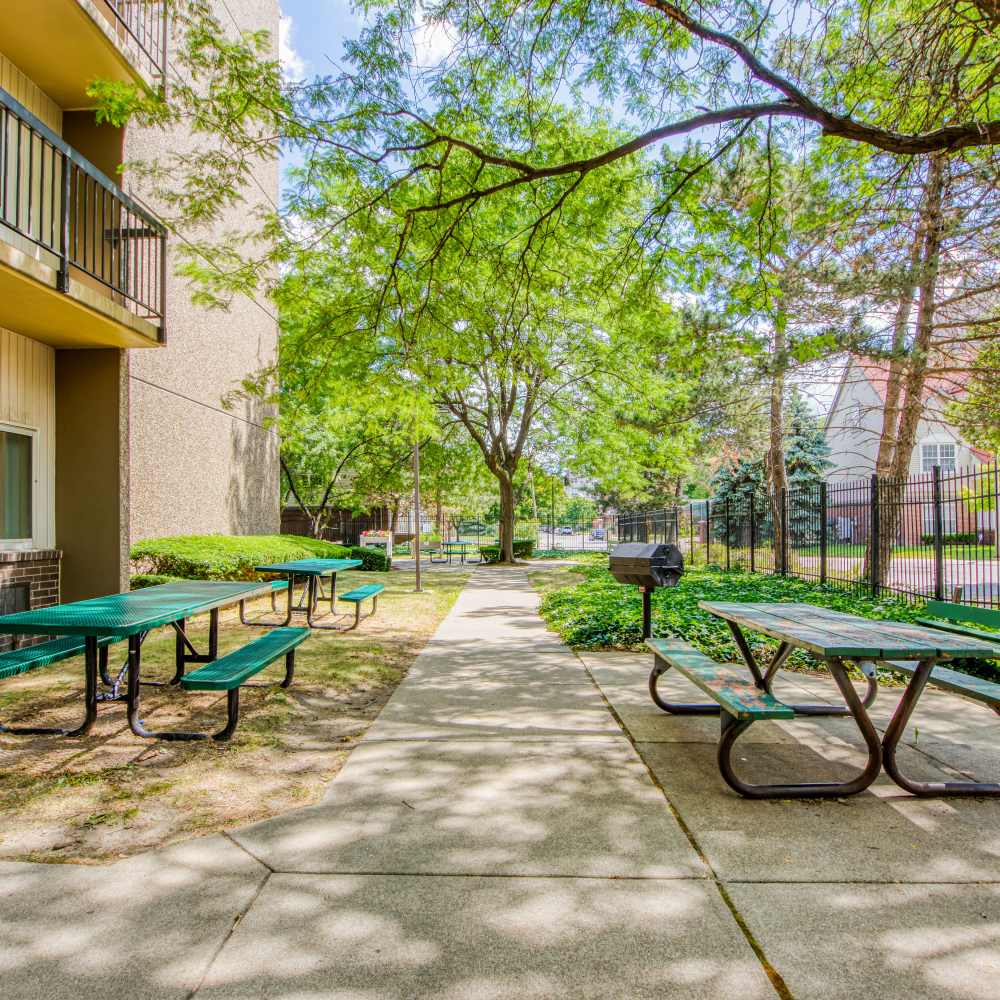 Courtyard at Village Center in Detroit, Michigan