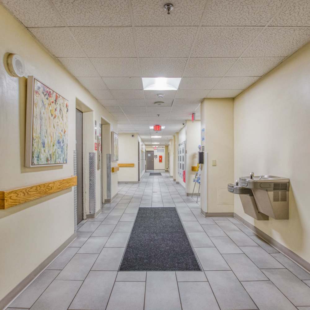 Corridor at Village Center in Detroit, Michigan