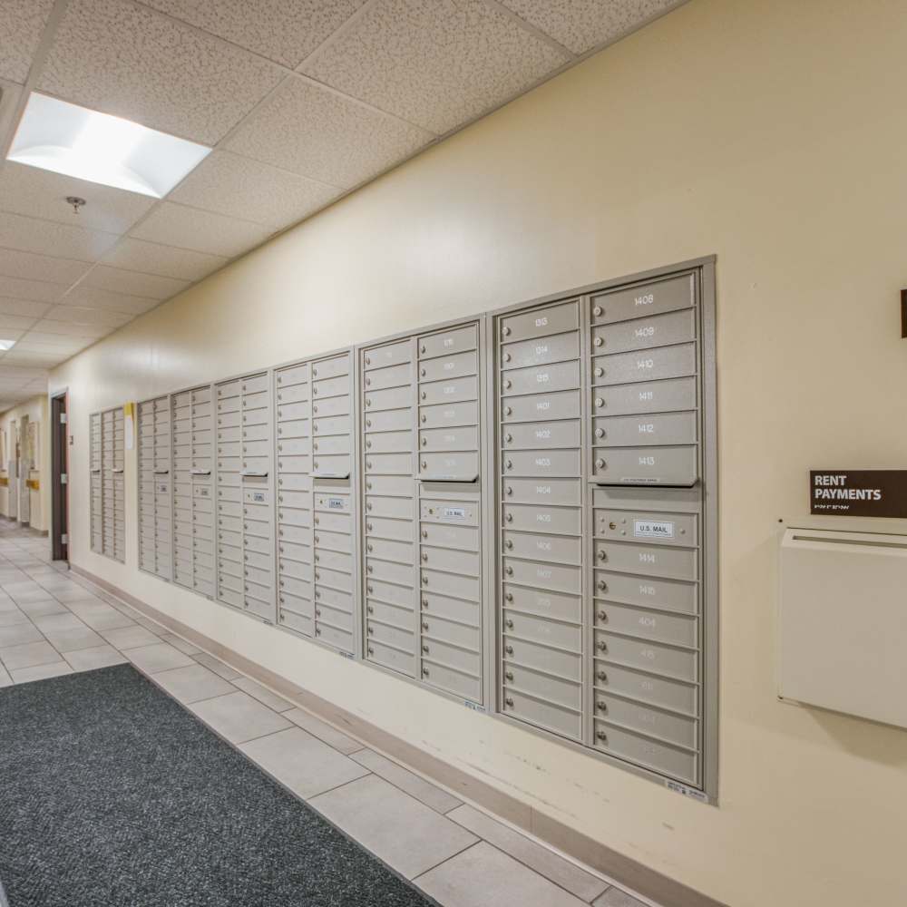 Lockers at Village Center in Detroit, Michigan