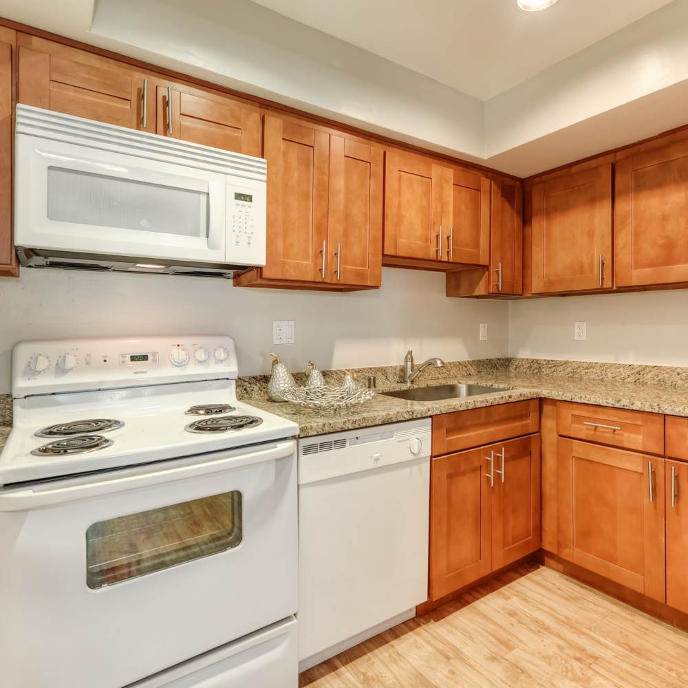 Upgraded kitchen at Fayette Arms Apartments in Mountain View, California,