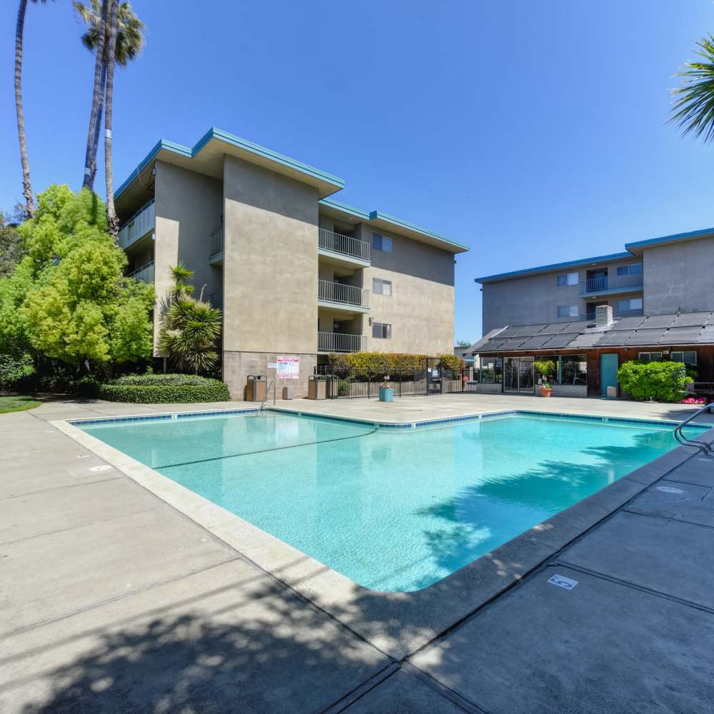 Swimming pool at Fayette Arms Apartments in Mountain View, California