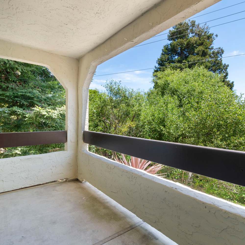Private balcony in Mission Gardens in Santa Cruz, California
