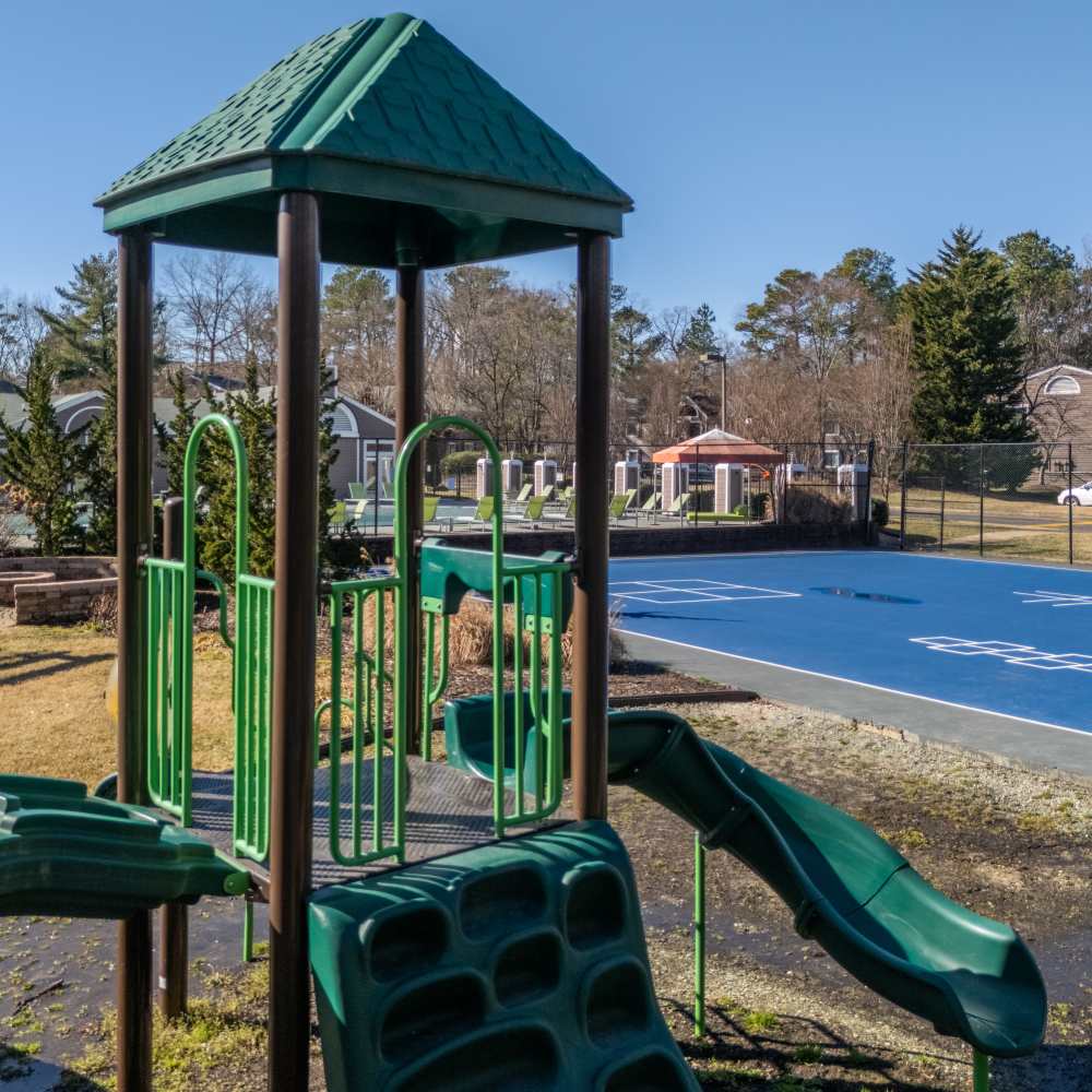 Kids play area with a slide at Reserve South, Richmond, Virginia