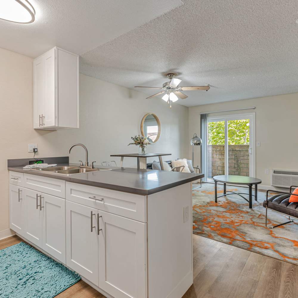 Upgraded kitchen with white appliances at Martinez Hillside in Martinez, California