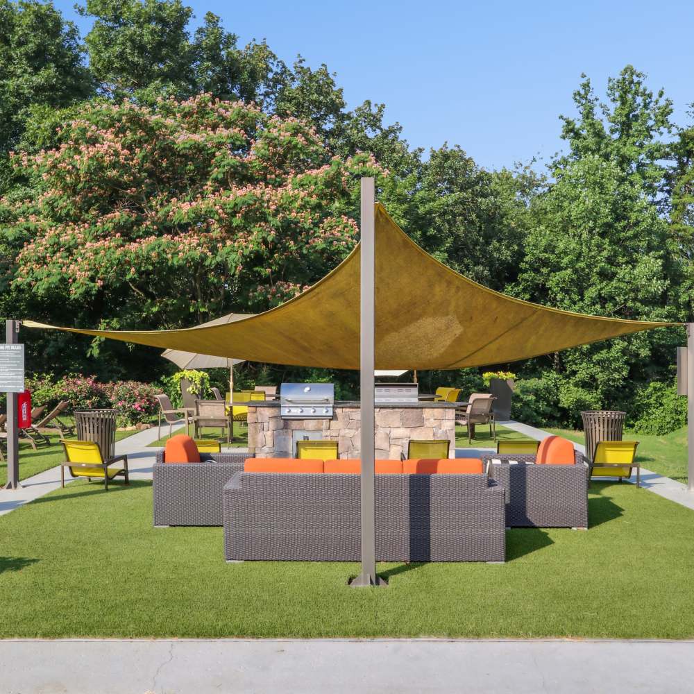 Community outdoor gathering spaces at Ridgemont at Stringers Ridge in Chattanooga, Tennessee