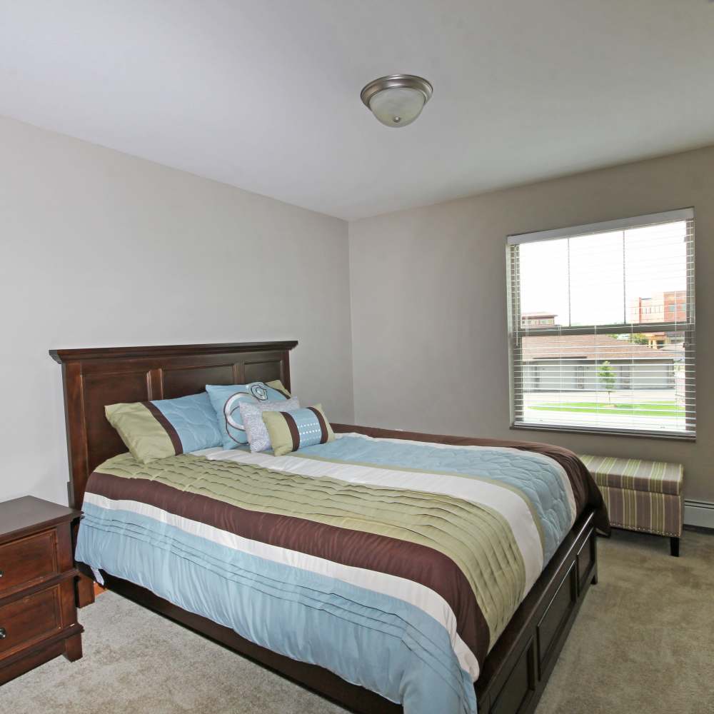 Bedroom with window at Parkview East in Ramsey, Minnesota