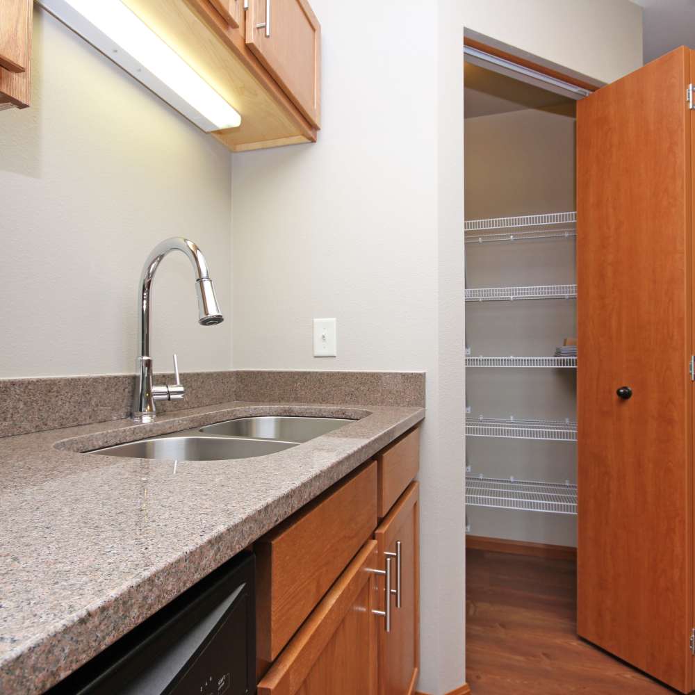 Kitchen with granite countertop at Parkview East in Ramsey, Minnesota