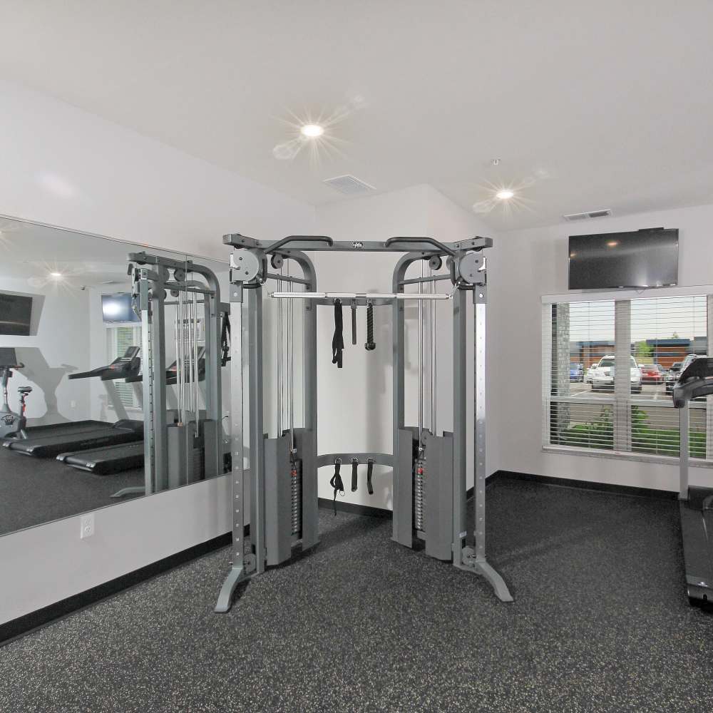 Fitness center at Sapphire Apartments in Ramsey, Minnesota
