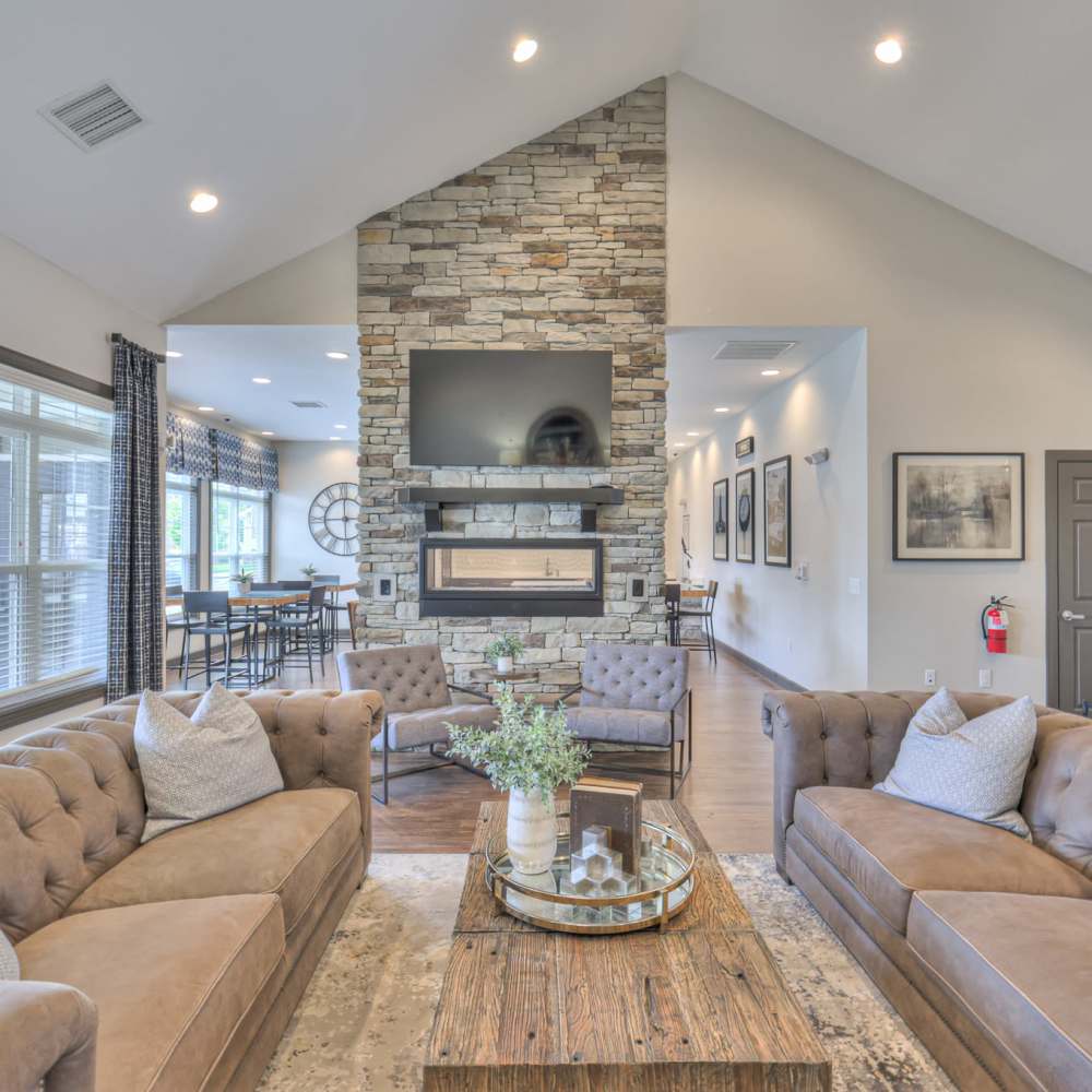 Clubhouse with wooden flooring at Anthem at Creekside in Smyrna, Tennessee