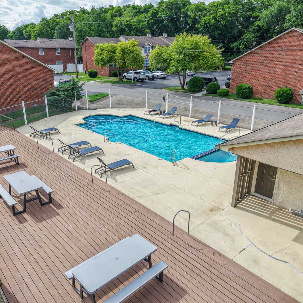 Swimming pool at King's Crest Townhomes in Smyrna, Tennessee