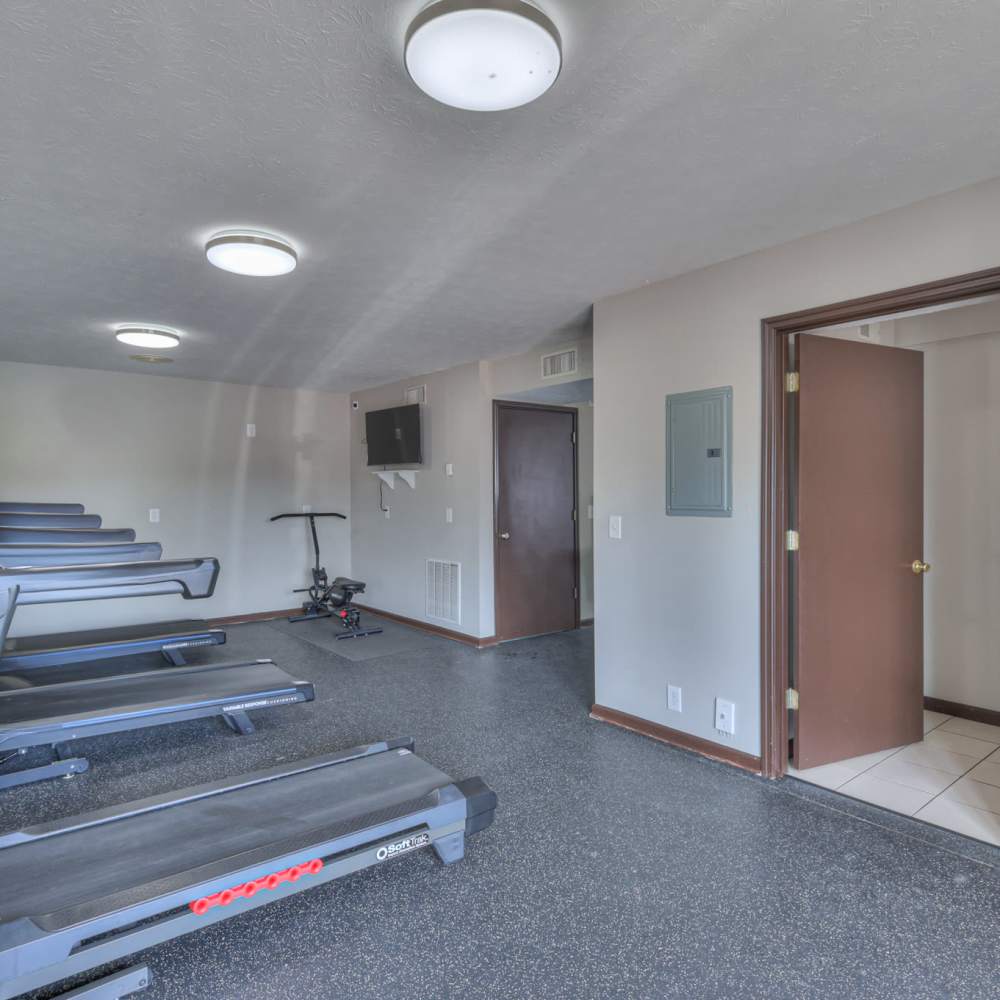 Community fitness center at Laurel Woods Apartments in Smyrna,Tennessee