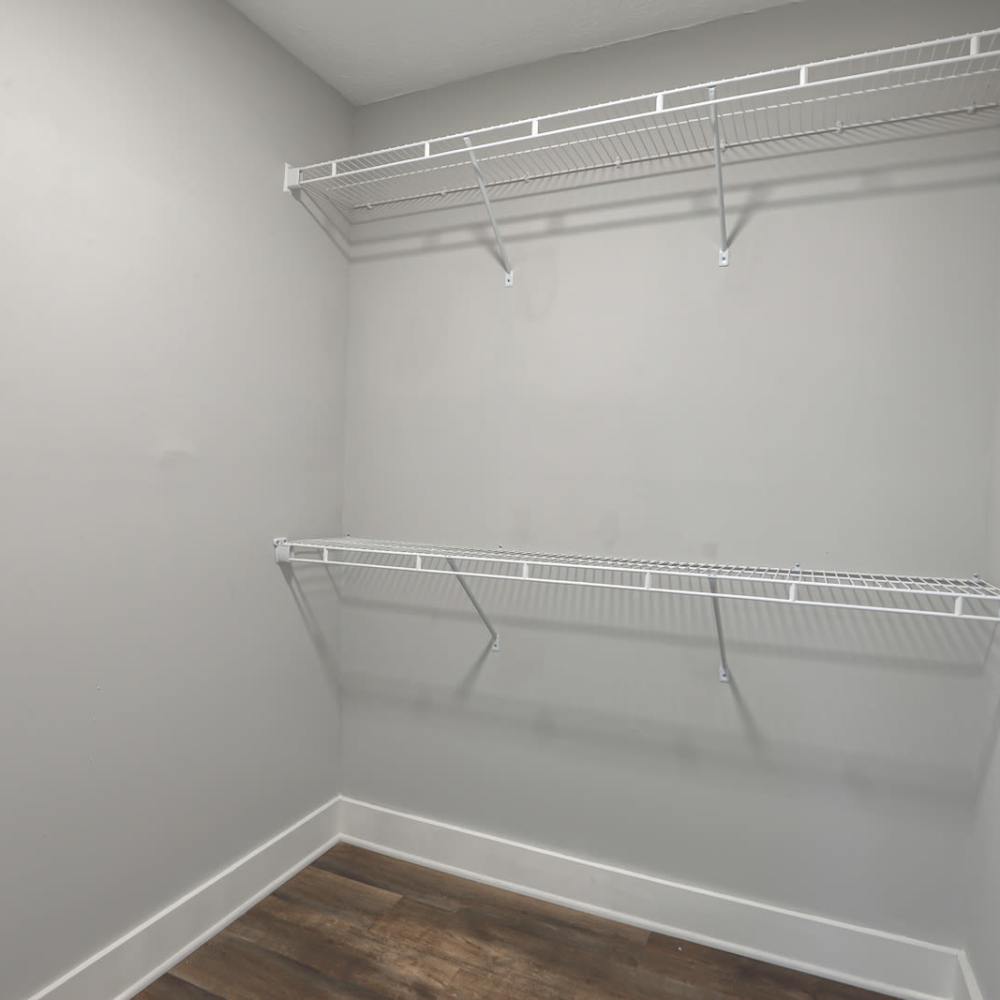 Walk-in closet at Village Lake Townhomes in Smyrna, Tennessee