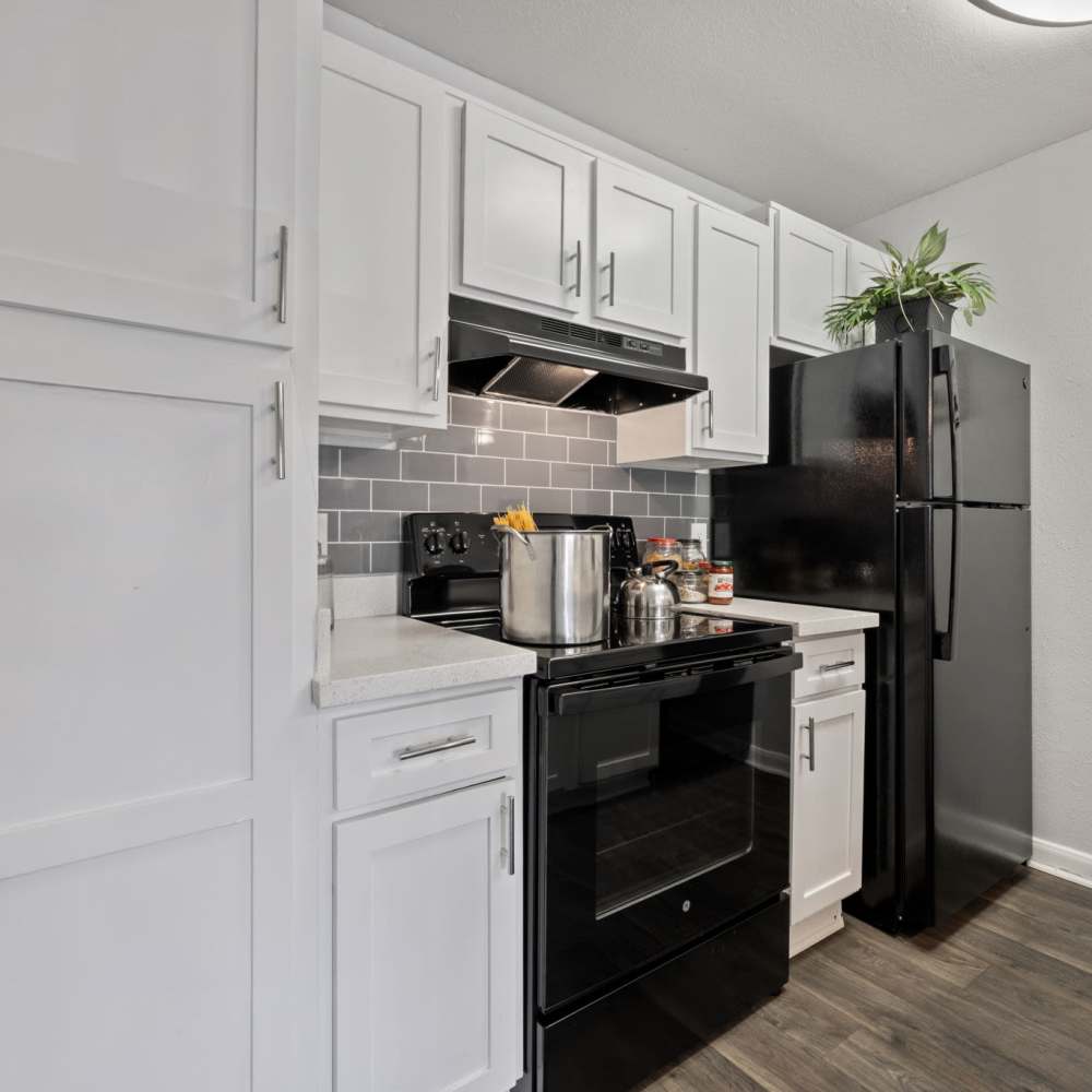 Kitchen showcasing more cabinets at Mustang on the Trail in Kingwood, Texas