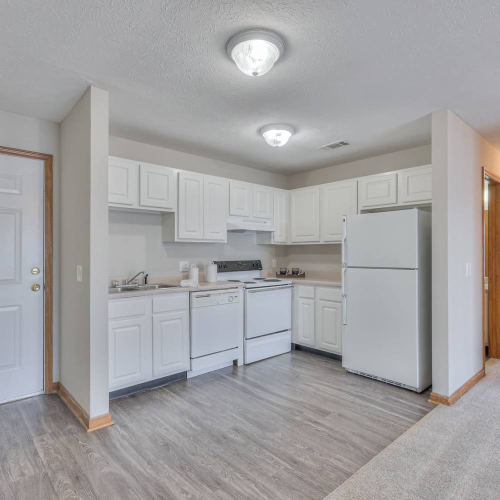Kitchen in a home at Village Crest Apartment Homes in Smyrna, Tennessee