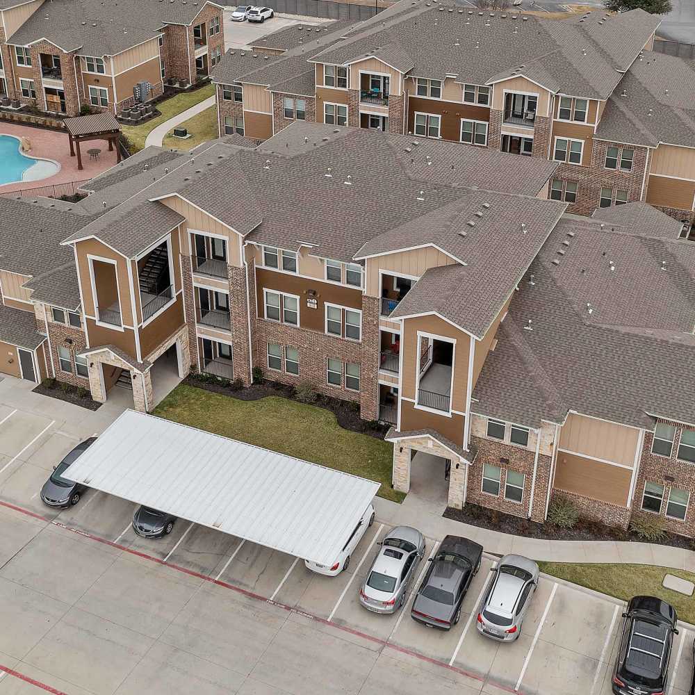 Outdoor parking at Cedar Springs in Corsicana, Texas