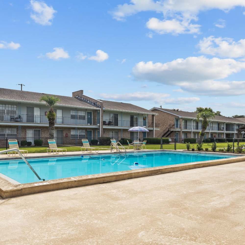 Swimming pool for the residents at Falcon House in Fort Walton Beach,Florida