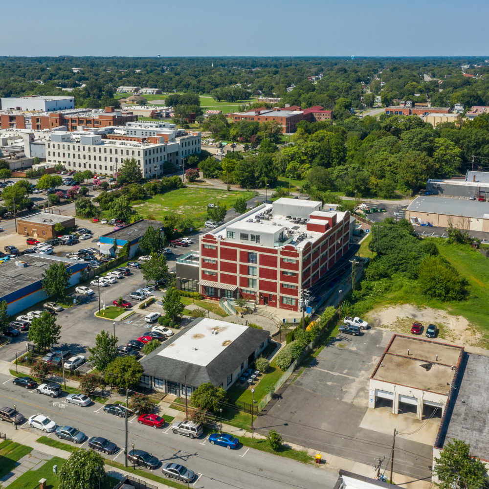 Drone shot view at Star Lofts in Petersburg, Virginia