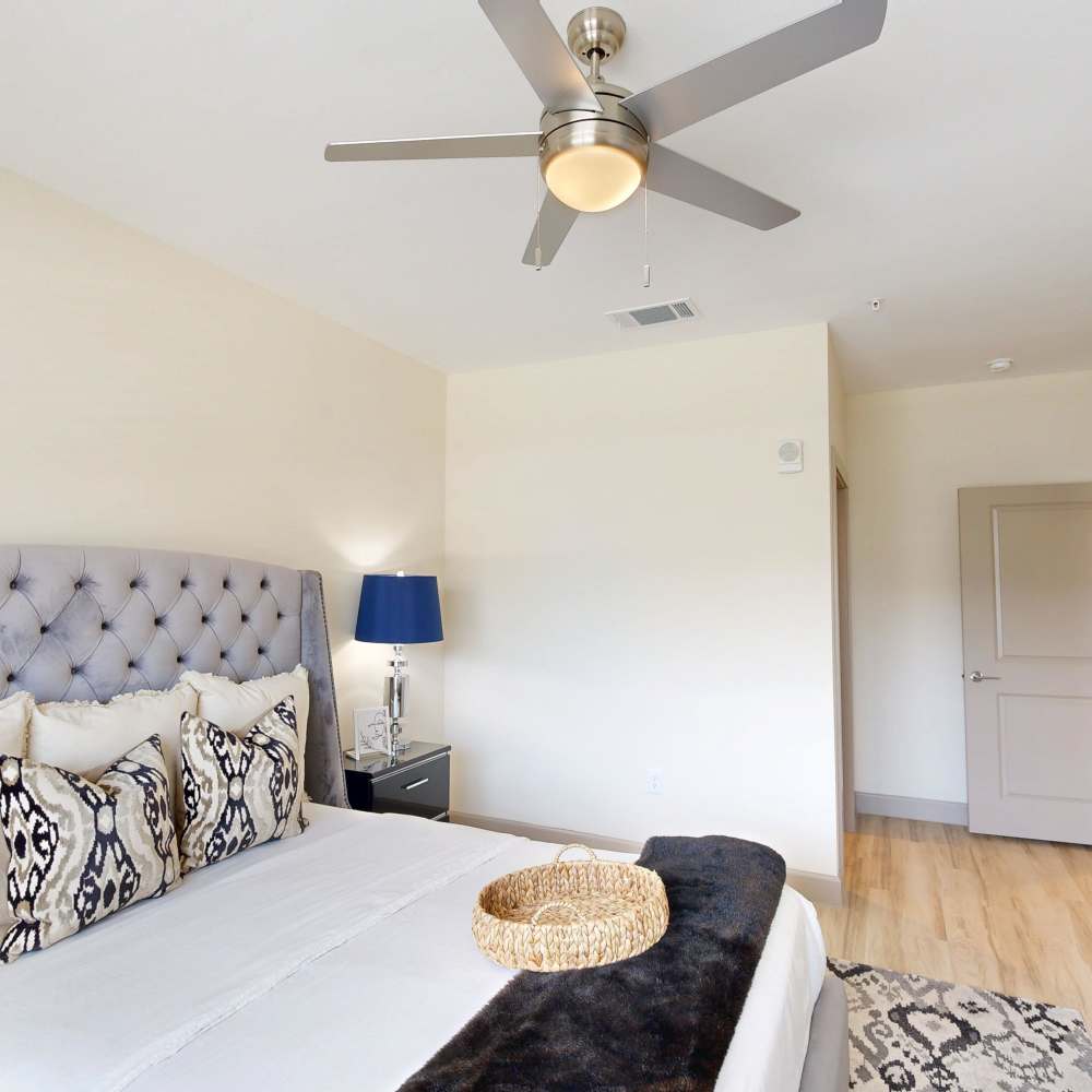 Bedroom with ceiling fan at Malloy Bridge in Seagoville, Texas