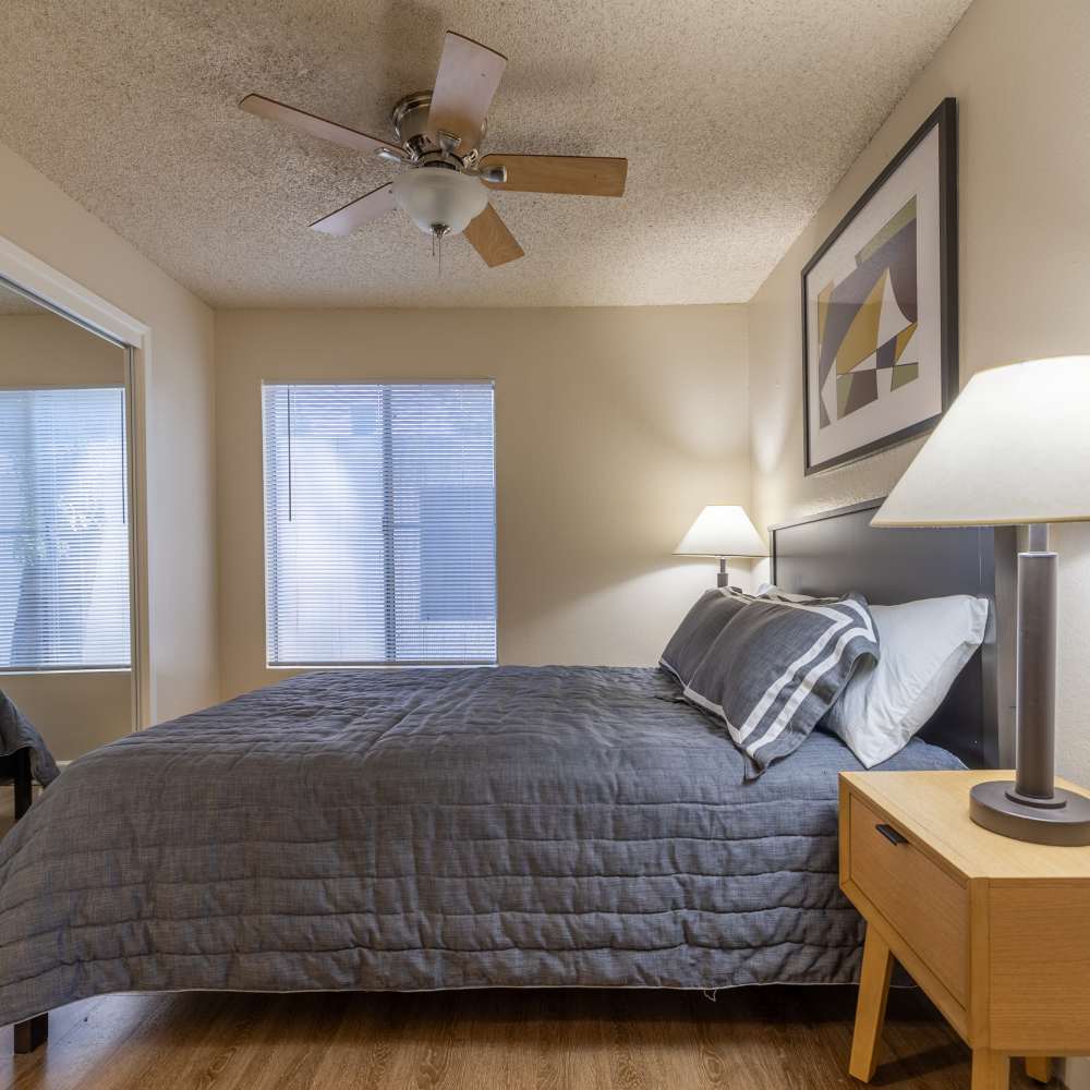 Bedroom at Iron Horse Apartments in Stockton, California