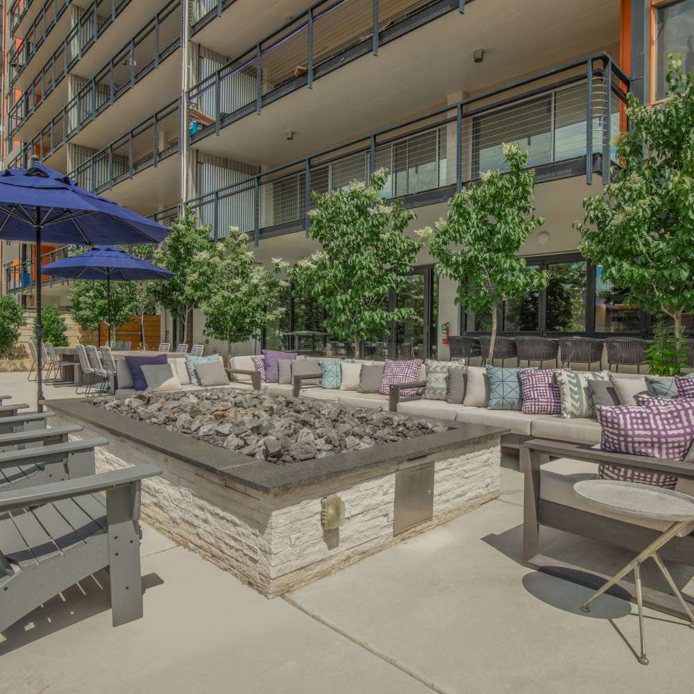 Spacious community sitting area at Wellshire Apartments in Denver,Colorado