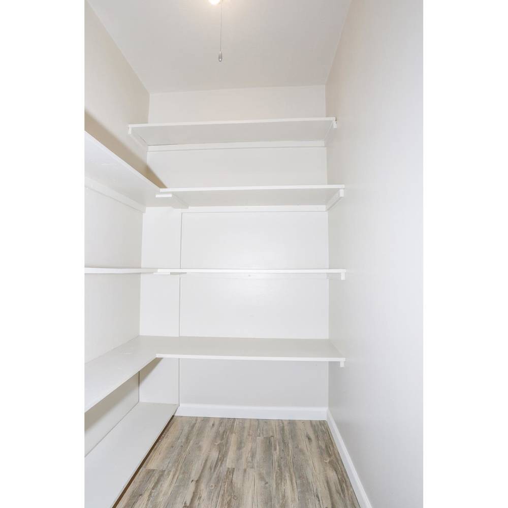 Storage spaces inside the bedroom at Wellshire Apartments in Denver,Colorado